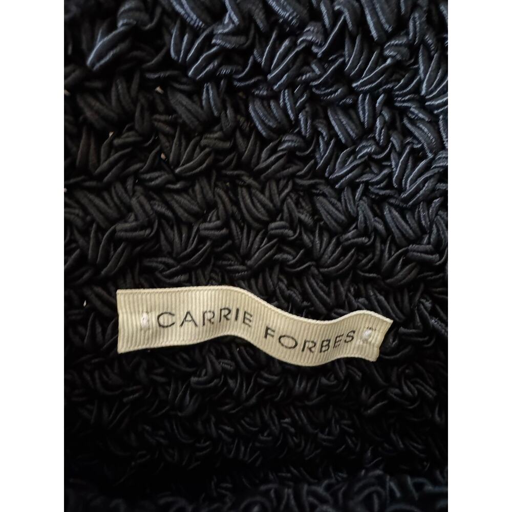 Carrie Forbes Vintage Black Woven Handbag Purse Crossbody 90s Macrame - Picture 7 of 7